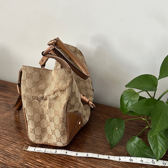 Vintage Gucci Beige and Brown Monogram GG Jackie Shoulder Bag 1244072123 - Picture 5 of 15